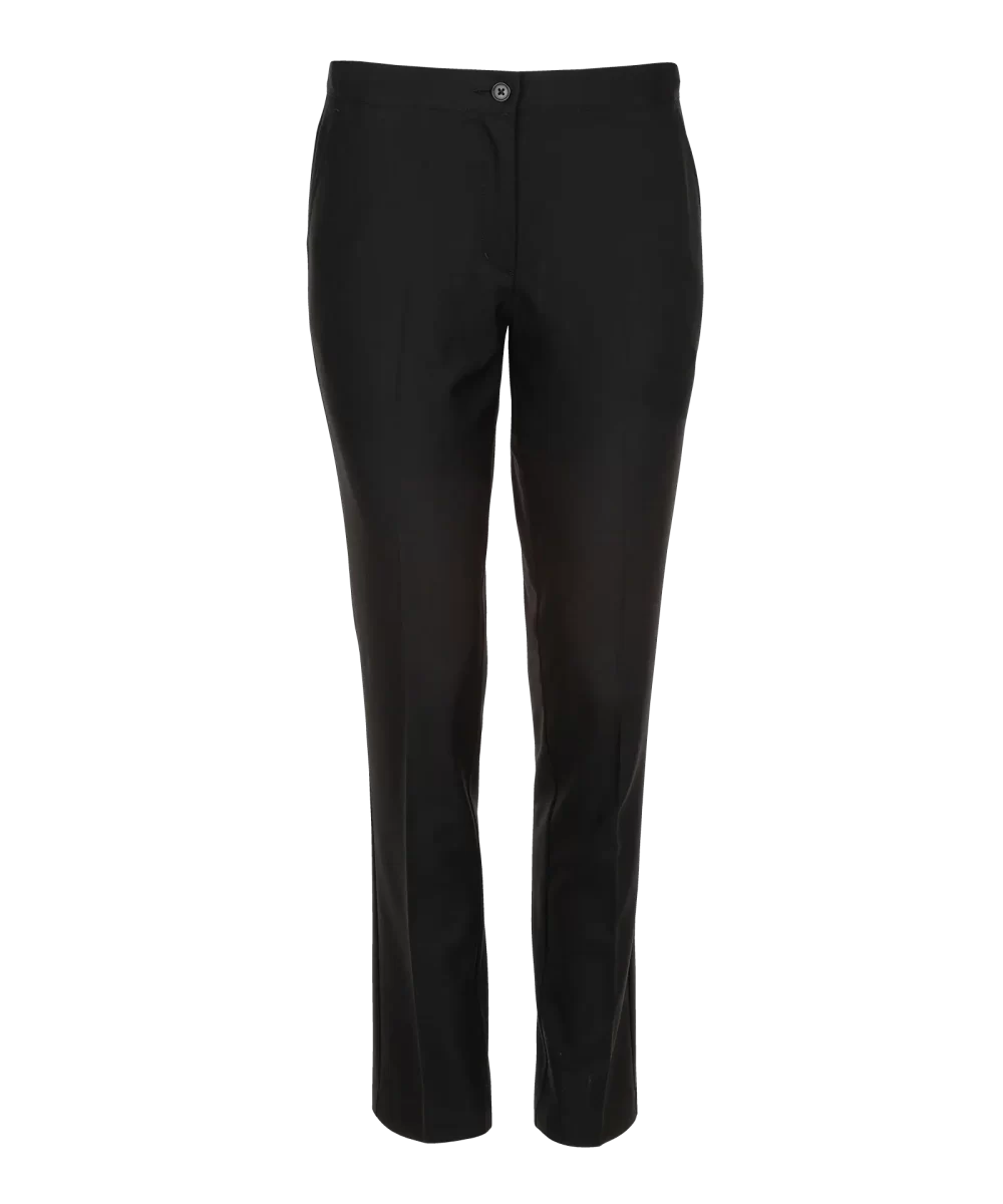 Front Female Slim Fit Trousers Black