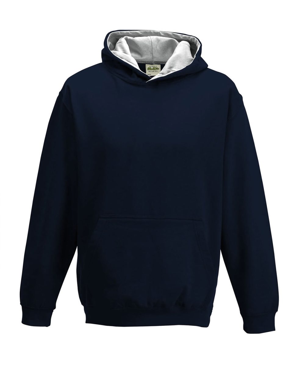 New French Navy/Heather Grey Hoodies