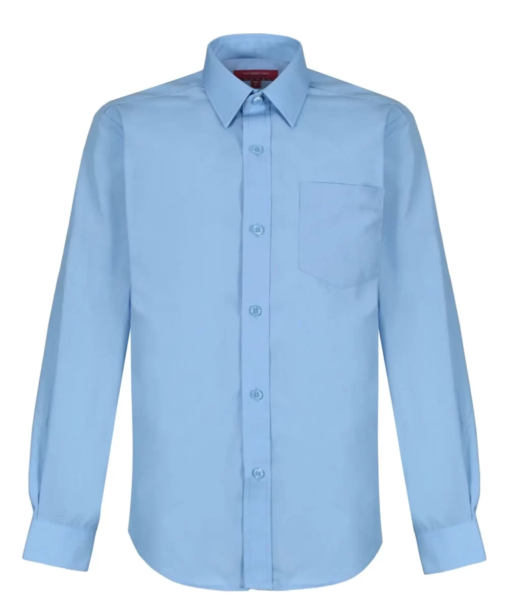 Front Regular Fit Long Sleeve Shirt Blue