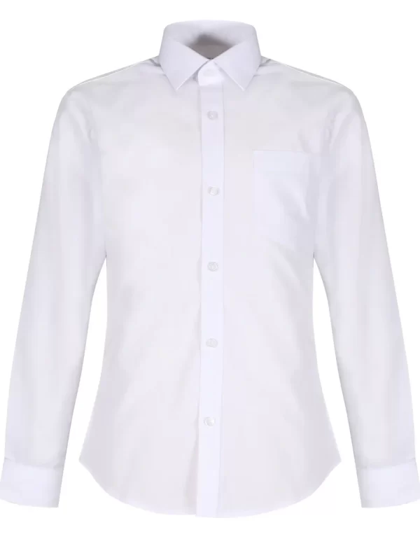 Front Slim Fit Long Sleeve Shirt White