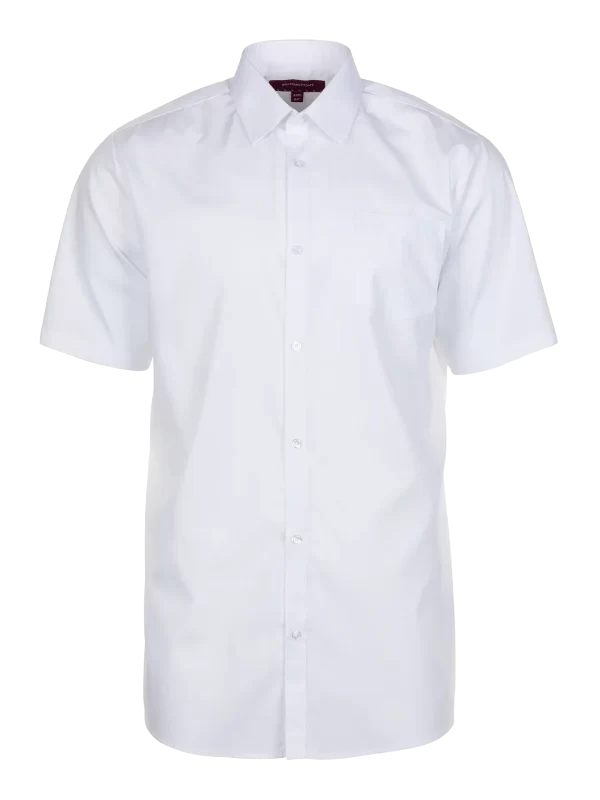 Front Slim Fit Short Sleeve Shirt White