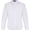 Front Slim Fit Long Sleeve Standard Collar Blouse White