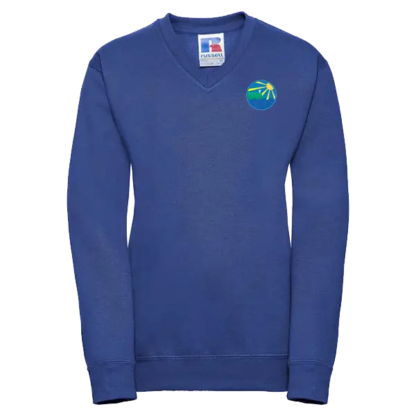 Gorran Primary School Blue Embroidered V Neck Sweatshirt