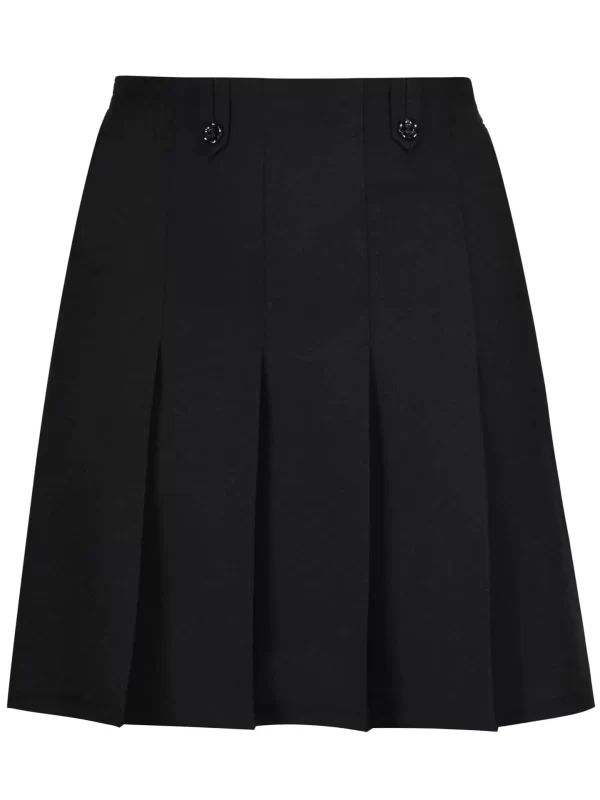Front Children's Flower Button Skirt Black