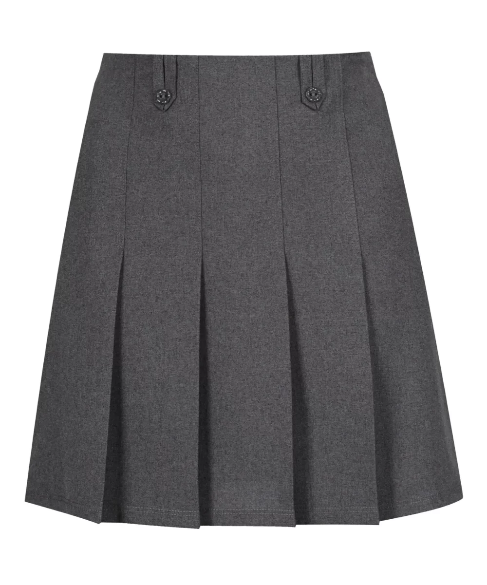 Front Children's Flower Button Skirt Grey