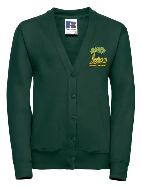 Lanlivery Primary Academy Green Embroidered Cardigan