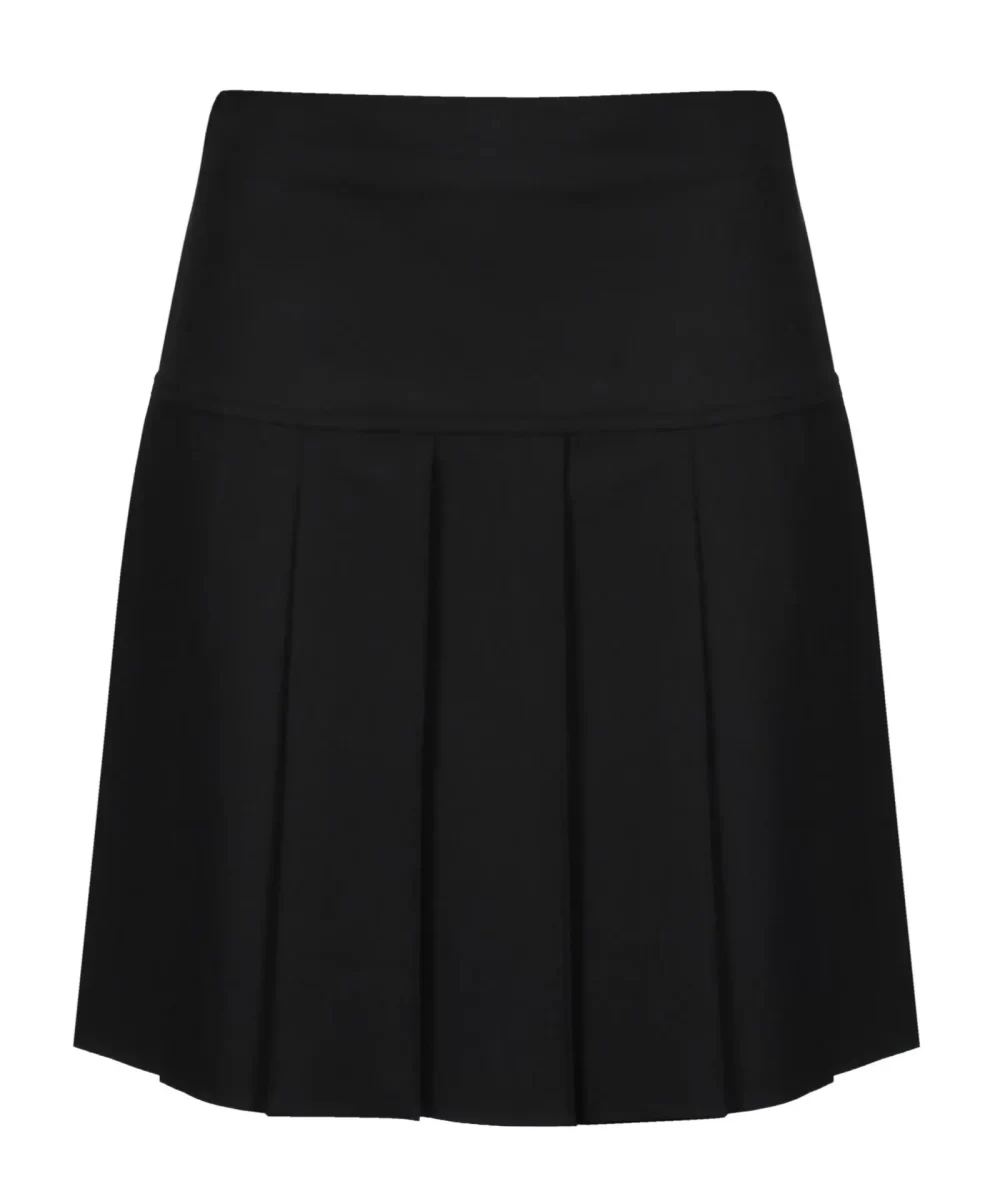 Front Senior All Round Pleat Skirt Black