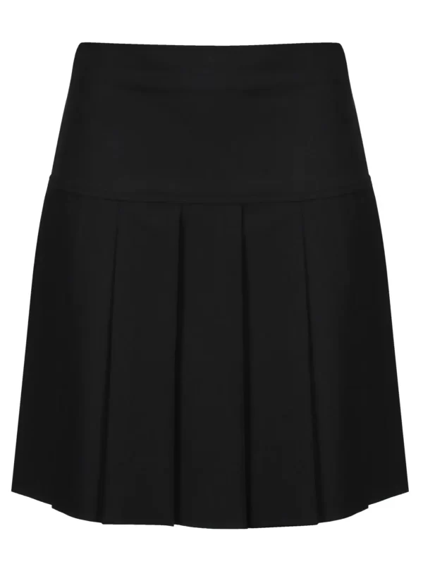 Front Senior All Round Pleat Skirt Black