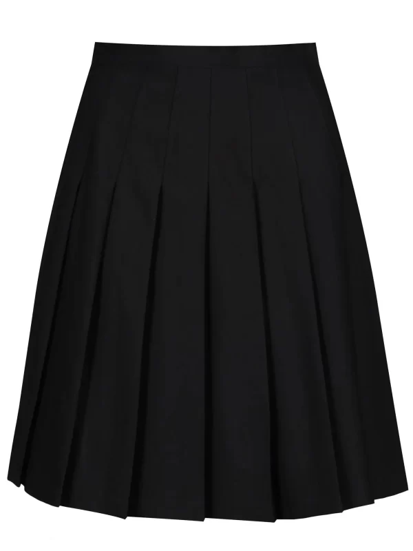Front Senior Stitch Down Pleat Skirt Black