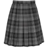 Front Senior Stitch Down Pleat Tartan Skirt Grey Mix Tartan