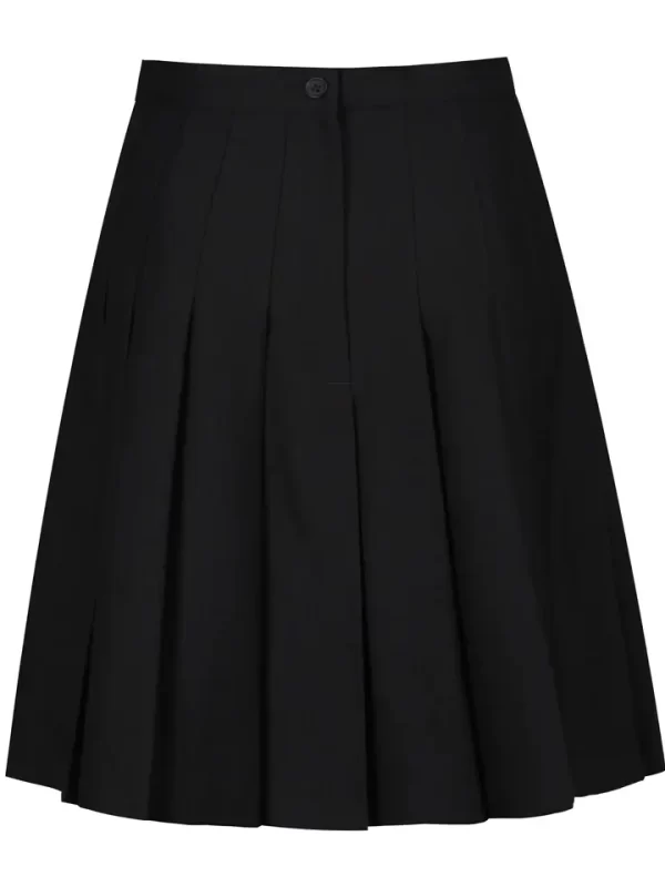 Rear Senior Stitch Down Pleat Skirt Black