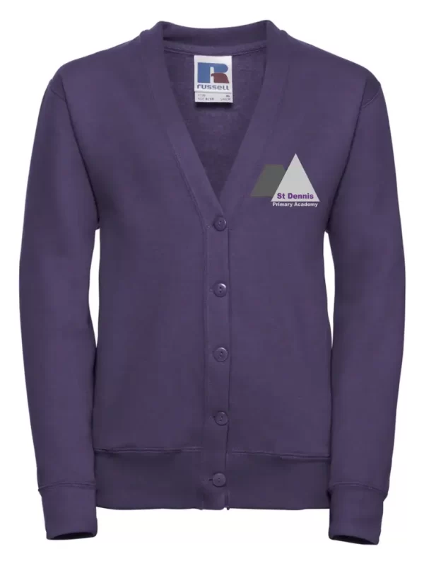 St Dennis Primary Academy Purple Embroidered Cardigan