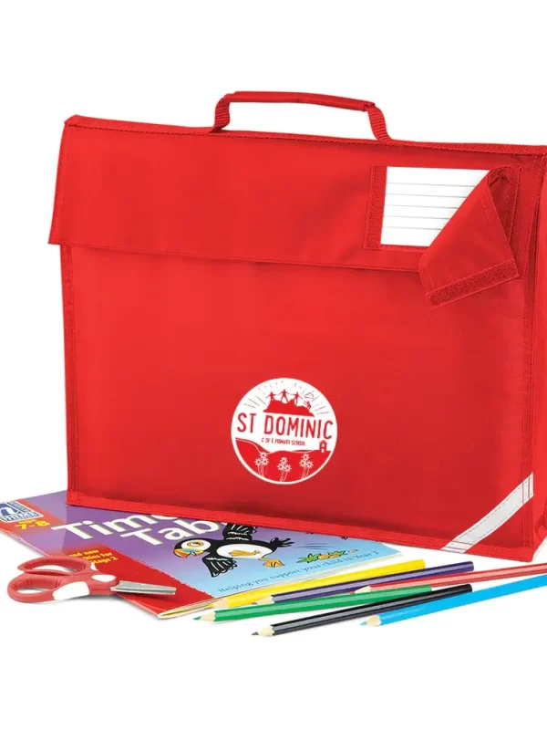 St Dominic Primary School Red Embroidered Book Bag