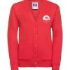 St Dominic Primary School Red Embroidered Cardigan