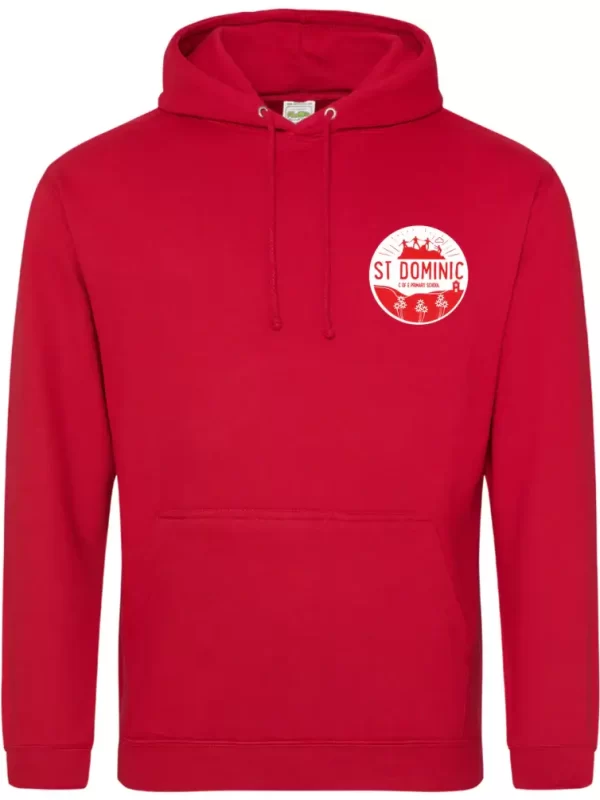 St Dominic Primary School Red Embroidered Hoodie