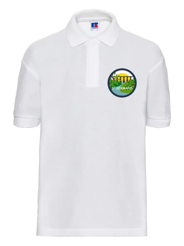 St Germans Primary School White Embroidered Polo Shirt