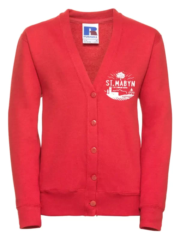St Mabyn Primary Red Embroidered Cardigan