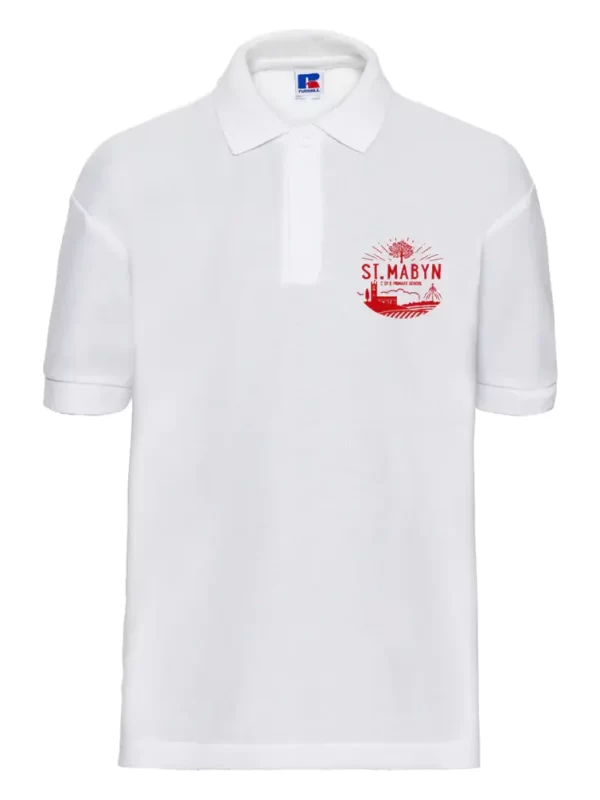 St Mabyn Primary White Embroidered Polo Shirt