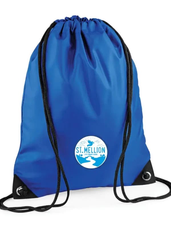 St Mellion C of E Primary Blue Printed Gym Bag