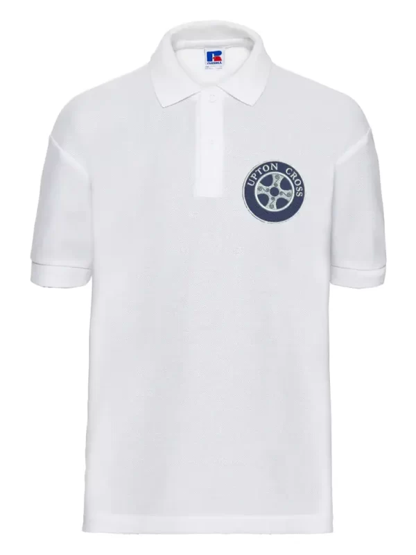 Upton Cross School White Embroidered Polo Shirt