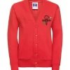 Western Downland School Red Embroidered Cardigan