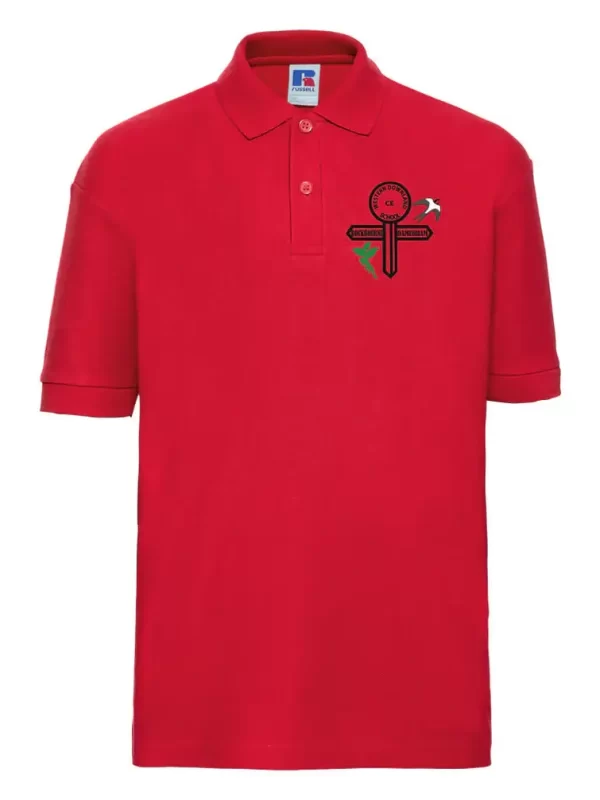 Western Downland School Red Embroidered Polo Shirt