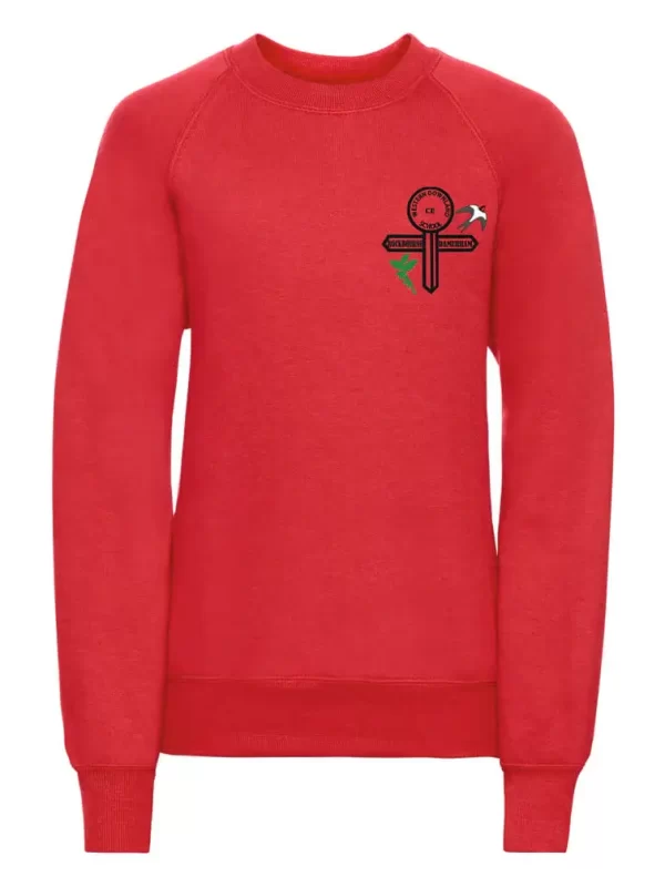 Western Downland School Red Embroidered Sweatshirt