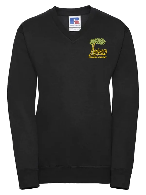 Lanlivery Black V Neck Sweatshirt