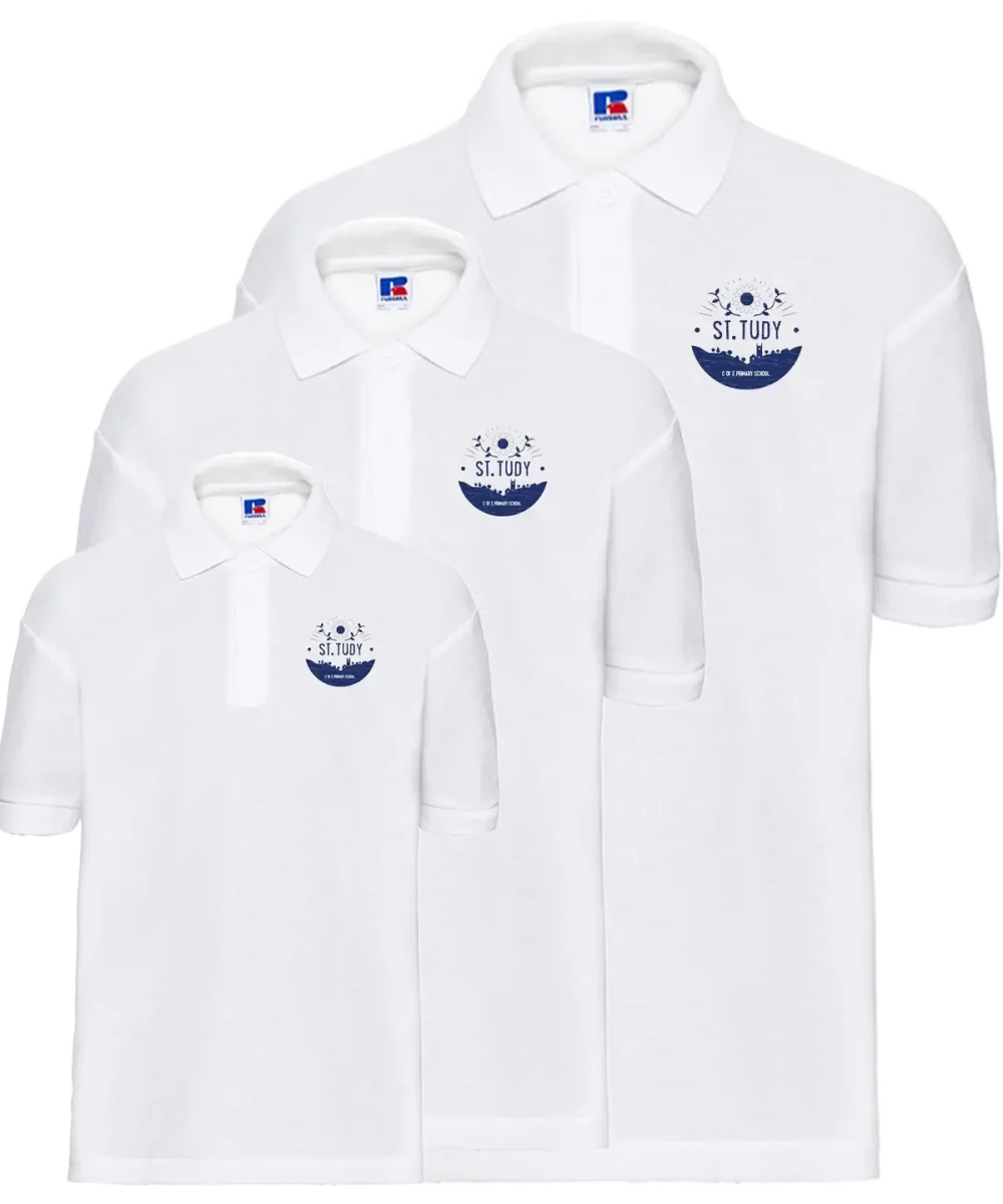 St Tudy Primary School White Polo Shirt Pack of 3