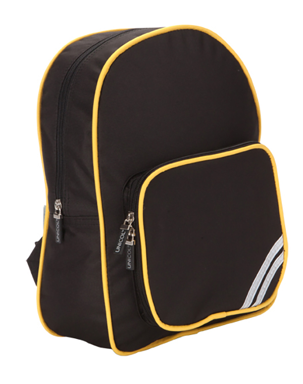 Black/Gold Infant Backpack - Contrast Trim