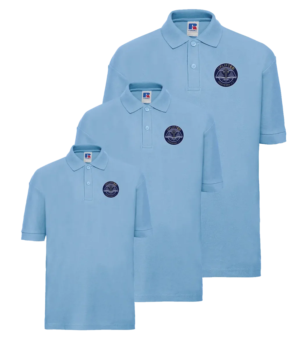 Uplifted School Sky Blue Polo Shirt 3 Pack
