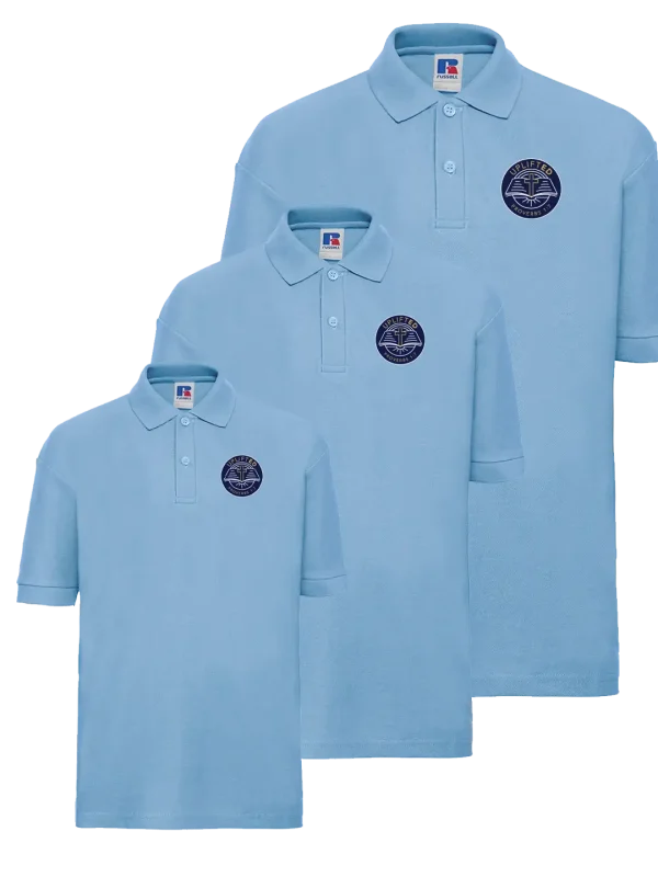 Uplifted School Sky Blue Polo Shirt 3 Pack