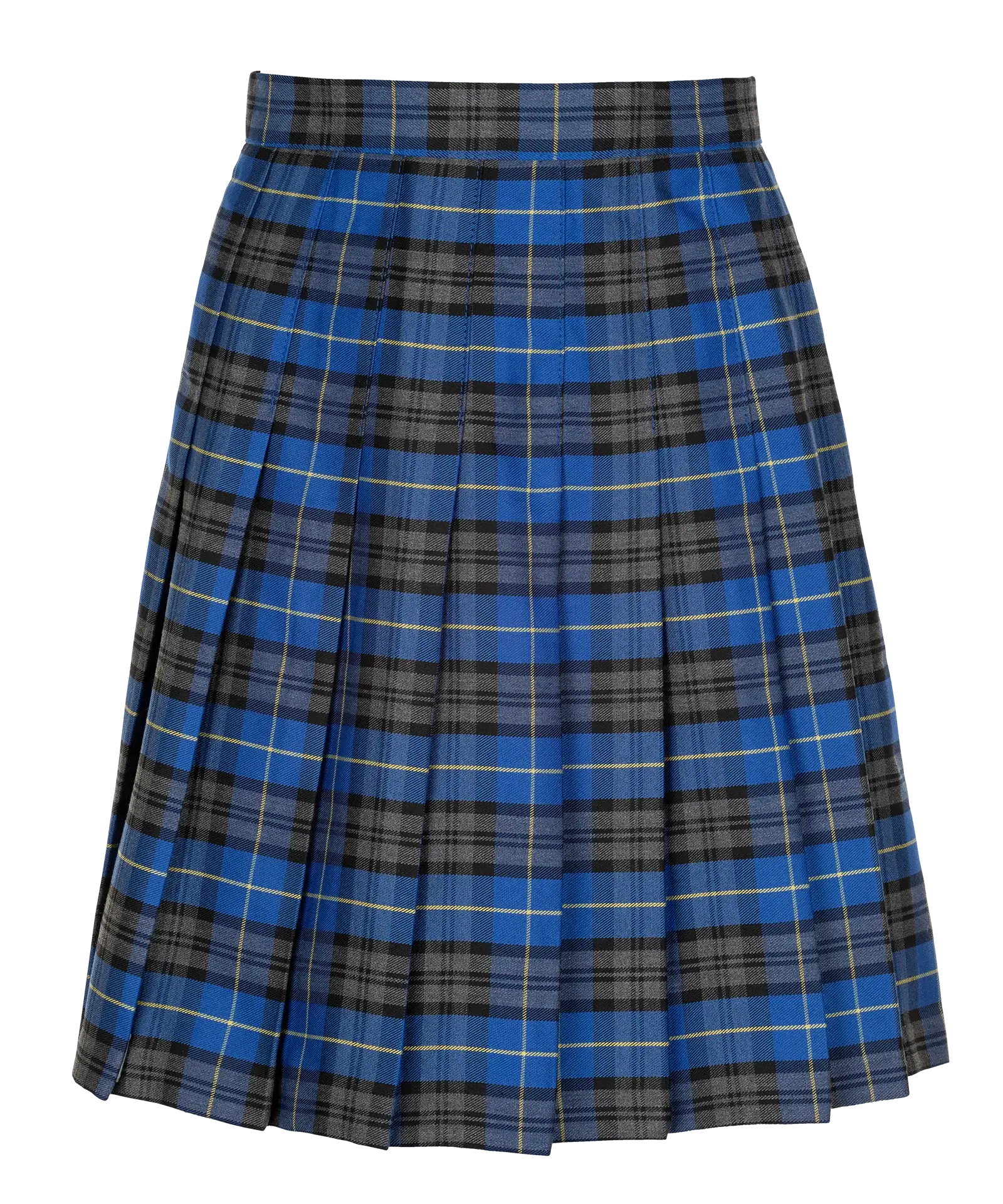 Winterbottoms Senior Stitch Down Pleat Blue Tartan Skirt
